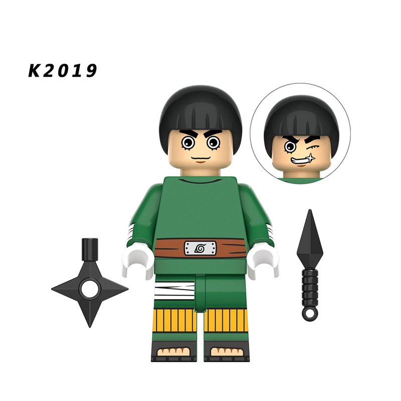 KDL803 NARUTO Anime Minifigures Building Blocks Sai Hidan Sarutobi Hiruzen Rock Lee Aburame Shino Cartoon Action Mini Figures Assemble MOC DIY Weapon Darts Bricks Educational Toys Gift for Children Boys Kids