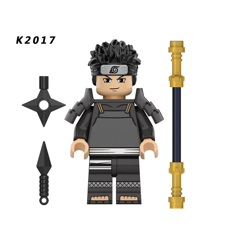 KDL803 NARUTO Anime Minifigures Building Blocks Sai Hidan Sarutobi Hiruzen Rock Lee Aburame Shino Cartoon Action Mini Figures Assemble MOC DIY Weapon Darts Bricks Educational Toys Gift for Children Boys Kids