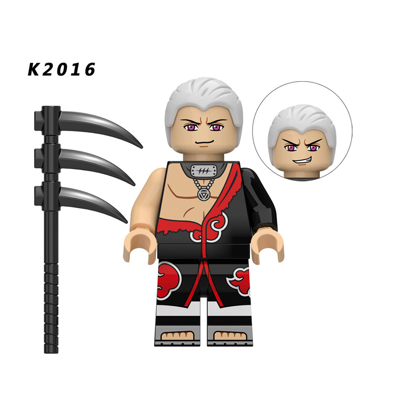 KDL803 NARUTO Anime Minifigures Building Blocks Sai Hidan Sarutobi Hiruzen Rock Lee Aburame Shino Cartoon Action Mini Figures Assemble MOC DIY Weapon Darts Bricks Educational Toys Gift for Children Boys Kids