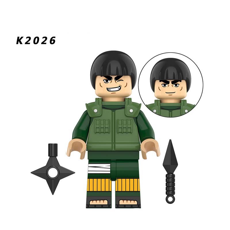KDL804 NARUTO Anime Minifigures Building Blocks Ninja Shisui Inuzuka Kiba Might Guy エビス Cartoon Action Mini Figures Assemble MOC DIY Weapon Darts Bricks Educational Toys Gift for Children Boys Kids
