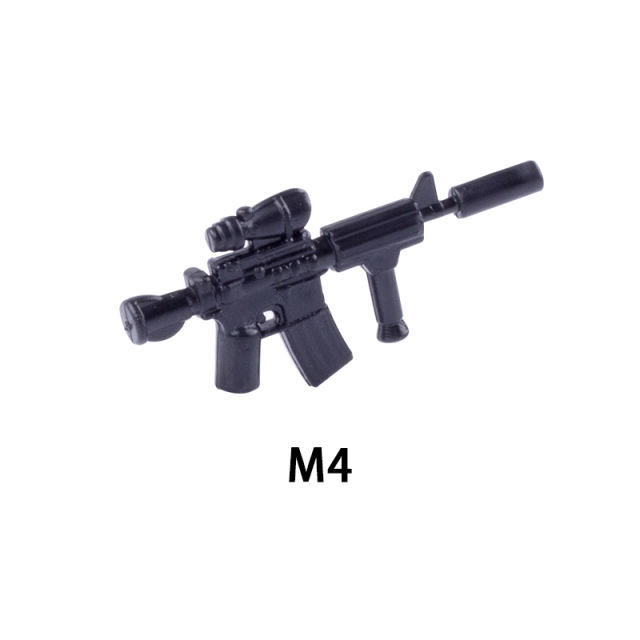 Modern Military M4 Carbine Mini Gun Arms Weapons Building Blocks US Navy SEALS Soldiers Army Special Forces Army SWAT Police  Action Minifigures Accessories Assemble Educational DIY MOC Bricks Toys Gift for Children Boys