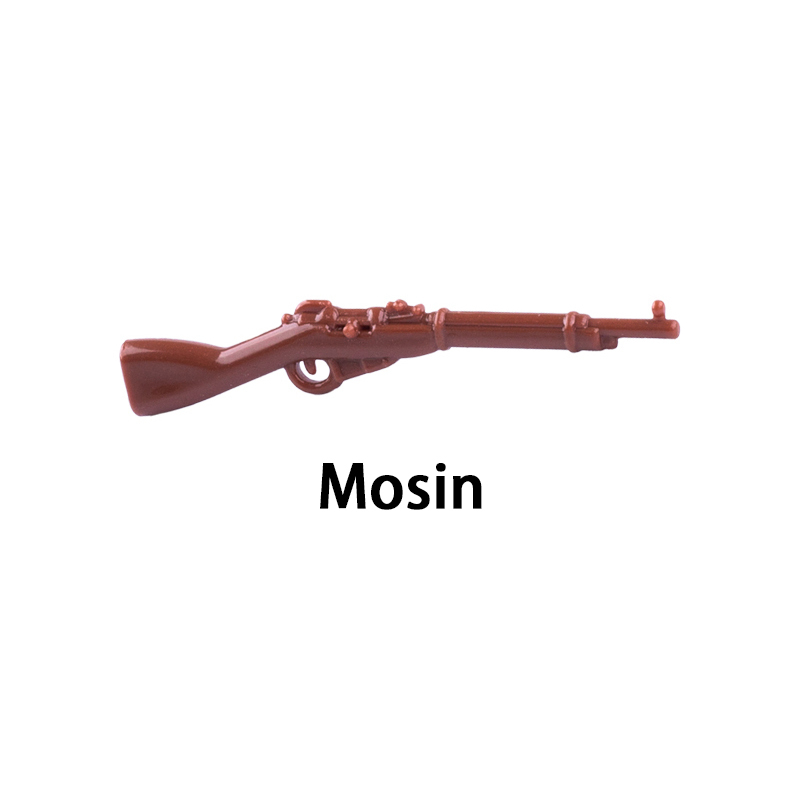 WW1 Military Mosin-Nagant Rifle Mini Gun Arms Weapon Building Blocks UK Soldiers Army Special Forces SWAT Police Action Minifigures Accessories Assemble Educational DIY MOC Bricks Toys Gift for Childeren Boys