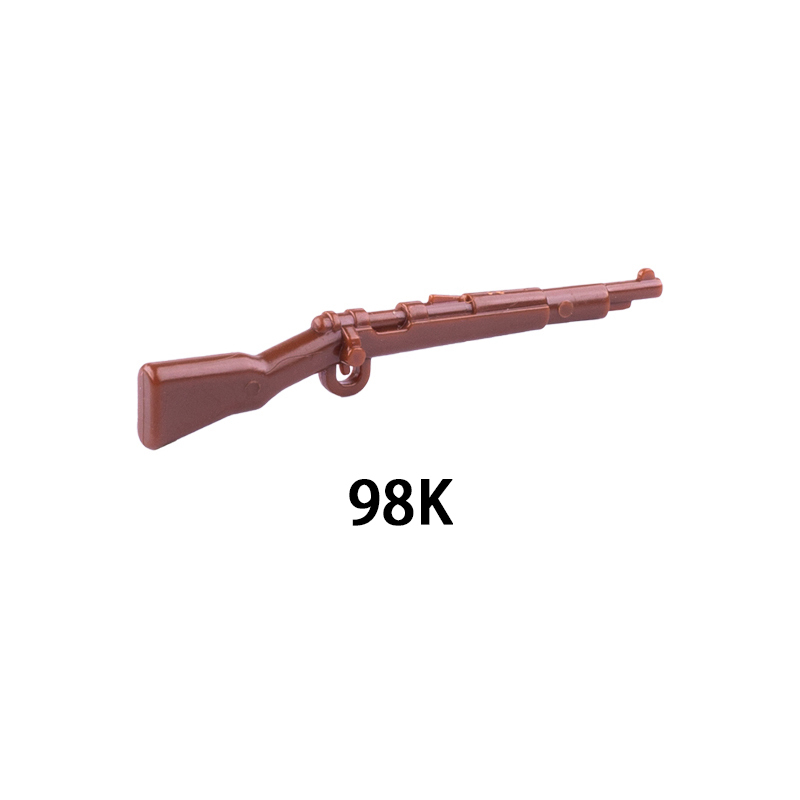 WW2 Military Germany Mauser Kar 98k Rifle Mini Gun Arms Weapon Building Blocks UK Soldiers Army Special Forces SWAT Police Action Minifigures Accessories Assemble Educational DIY MOC Bricks Toys Gift for Childeren Boys