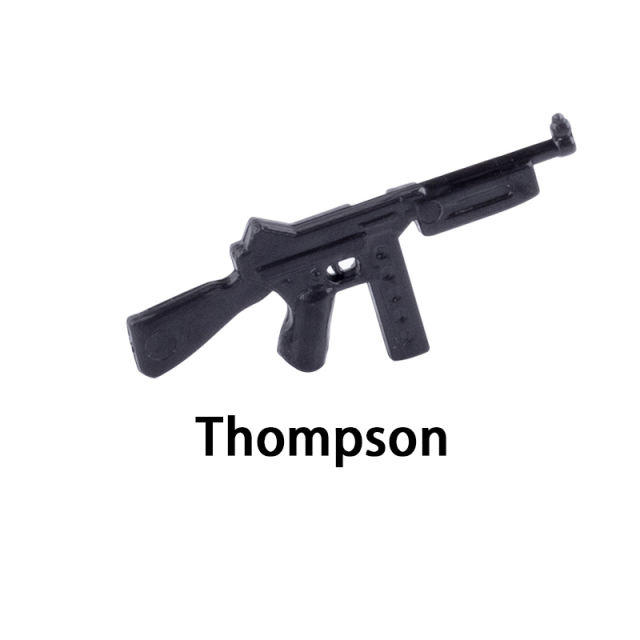 WW2 Thompson Submachine Tommy  Mini Gun  Weapons Arms Building Blocks Chicago Typewriter  Germany Soldiers Army Special Forces  SWAT Police  Action Minifigures Accessories Assemble Educational DIY MOC Bricks Toys Gift for Children Boys