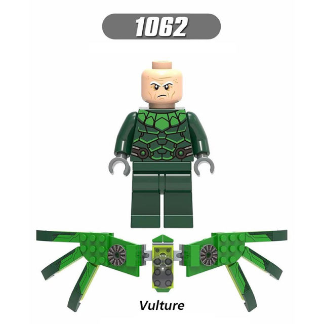 X1062  The Avengers Super Heroes The Spider Man Marvel Minifigures Building Blocks Vulture Villains Action Mini Figures Assemble MOC DIY Weapons Bricks Educational Toys Gift for Children Boys Kids