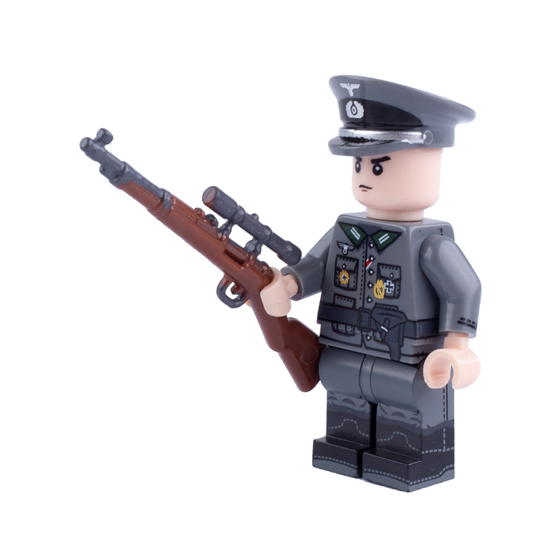 WW2 Military GermanyMauser Kar 98k Sniper Rifle Mini Gun Arms Weapon Building Blocks UK Soldiers Army Special Forces SWAT Police Action Minifigures Accessories Assemble Educational DIY MOC Bricks Toys Gift for Childeren Boys