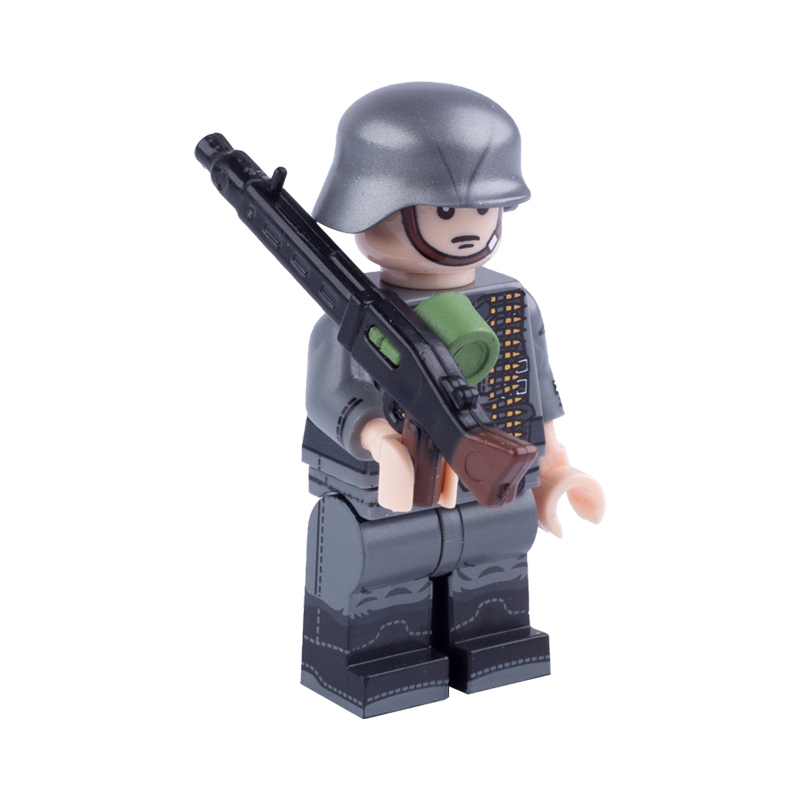 WW2 Military MG42 Mini Gun Arms Weapon Building Blocks Germany Soldiers Army Special Forces SWAT Police Action Minifigures Accessories Assemble Educational DIY MOC Bricks Toys Gift for Childeren Boy