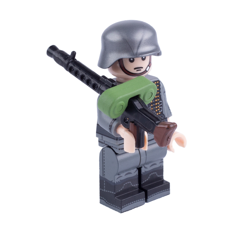 WW2 Military MG34 Mini Gun Arms Weapon Building Blocks Germany Soldiers Army Special Forces SWAT Police Action Minifigures Accessories Assemble Educational DIY MOC Bricks Toys Gift for Childeren Boy