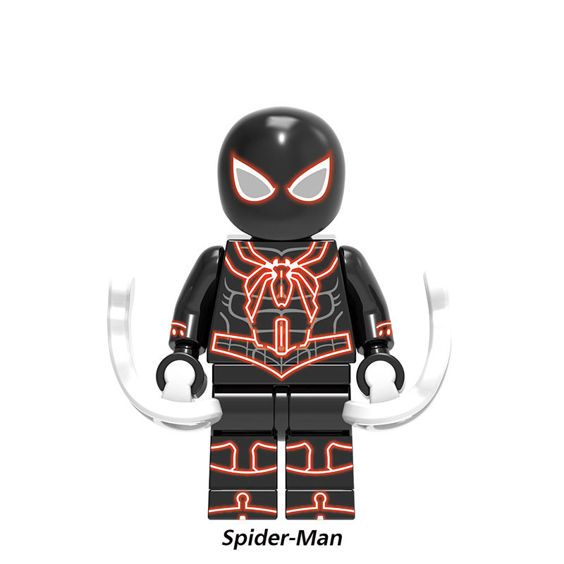 X0281 Super Heroes Marvel Avengers Spider-Man Series Agent Venom Minifigures Building Blocks Movies Stealth Suit Thor Spiderman Action Mini Figures Assemble MOC Bricks Toys Gift for Childre