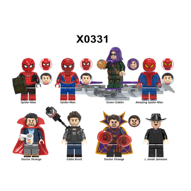 X0331 Super Heroes Minifigures Building Blocks MOC Assemble Action Marvel League Spider Man Set Bricks Model Toys Gift For Boys