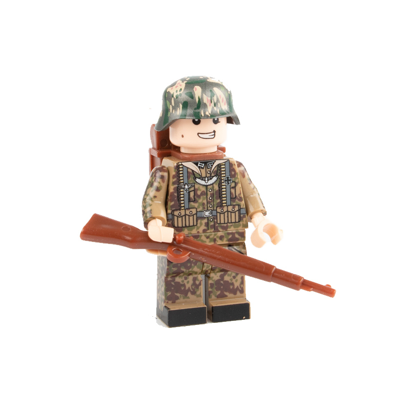MOC WW2 Germany M35 Helmet Camouflage Building Blocks Military Soldier Minifigures Headgear Hats Accessories Army Bricks Model Toys