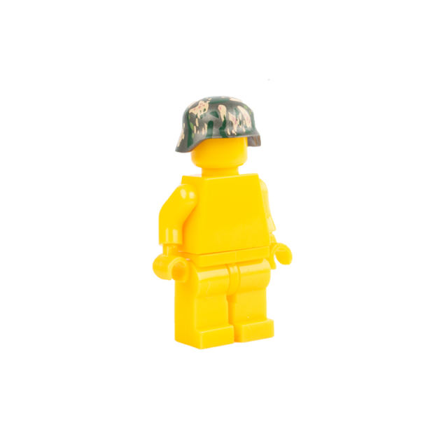 MOC WW2 Germany M35 Helmet Camouflage Building Blocks Military Soldier Minifigures Headgear Hats Accessories Army Bricks Model Toys