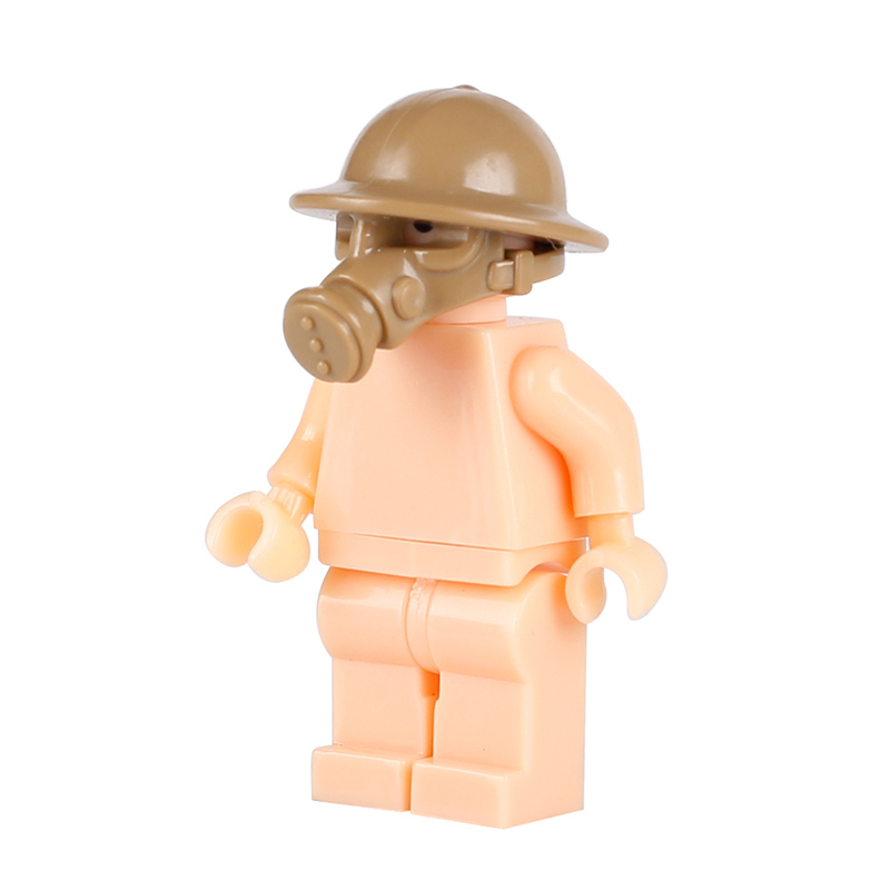 MOC WW2 England Helmet Gas Mask Building Blocks Military Soldier WW1 Britain Minifigures Hats Mask Accessories Army Bricks Toys