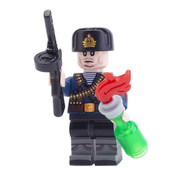 MOC WW2 Soviet Gasoline Wine Bottle Building Blocks Military  Soldier Minifigures Parts Weapons Accessories Army Bricks Model Toys
