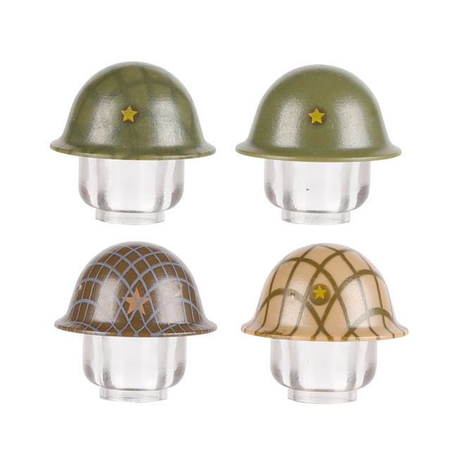MOC WW2 Japanese T90 Helmet Building Blocks Military Soldier Minifigures Headgear Hats Caps Accessories Army Bricks Toys