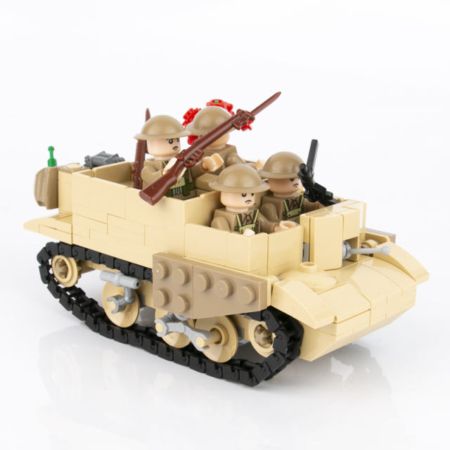 MOC WW2 British Bren Guns Carrier Building Blocks Military Army Soldiers Medic Minifigures Weapon Accessories Tank Bricks Toys