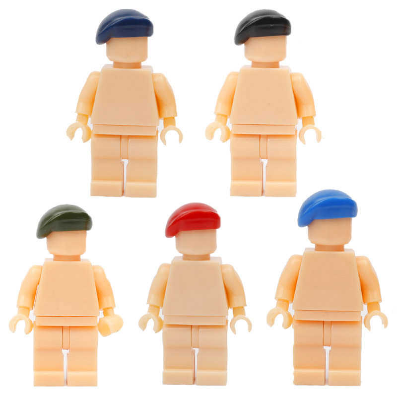 MOC WW2 US Soldier Minifigures Helmet Berets Building Blocks Military Germany Army Headgear Hats Accessories Bricks Model Toys