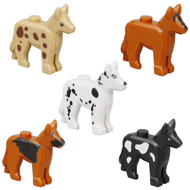 MOC City Animal Series Minifigures Dog Building Blocks Farm Zoo Figures Accessories Bricks Toys For Children Compatible 92586