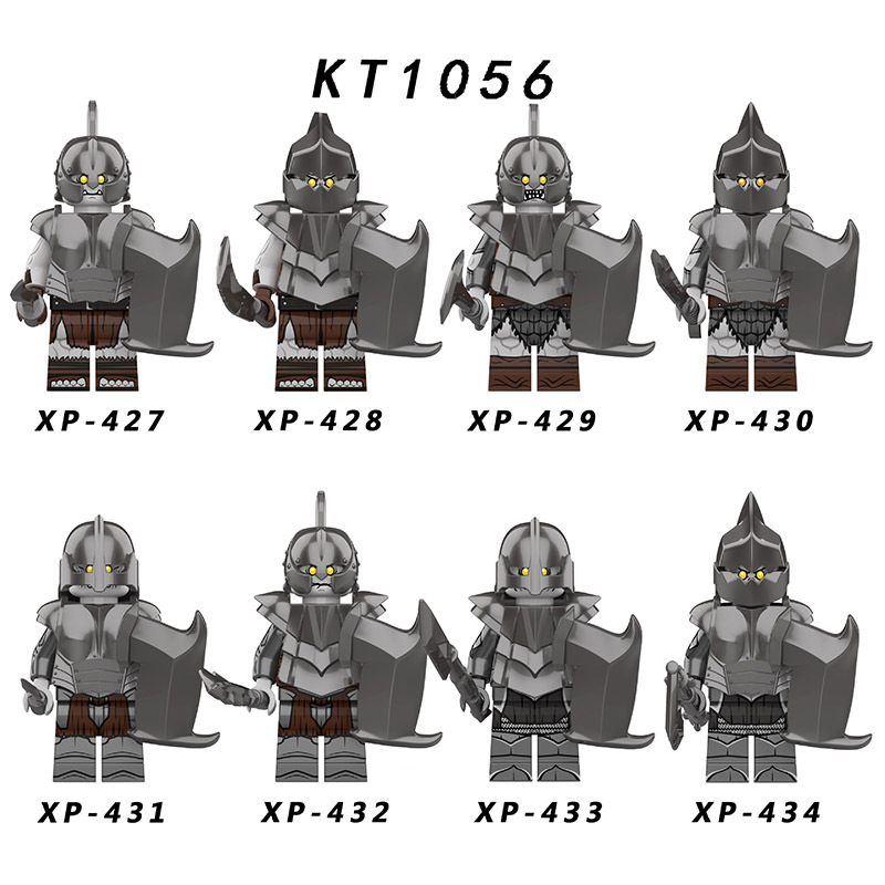 KT1056 Lord Of The Rings Minifigures Orcs Dwarf Building Blocks Medieval Soldier Armor Helmet Weapon Accessories Bricks Toys