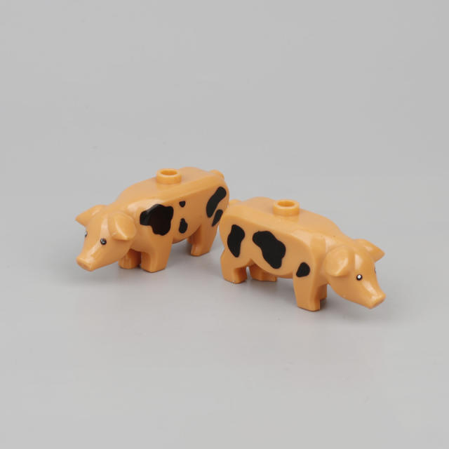 MOC City Animal Series Minifigures Pigs Building Blocks DIY Farm Zoo Accessories Bricks Modle Toys For Children Compatible 87621