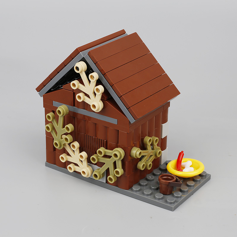 MOC City Farm Series Minifigures kennel Dog House Building Blocks Zoo Animals Figures Accessories DIY Scene Bricks Model Toys