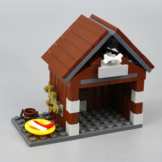 MOC City Farm Series Minifigures kennel Dog House Building Blocks Zoo Animals Figures Accessories DIY Scene Bricks Model Toys