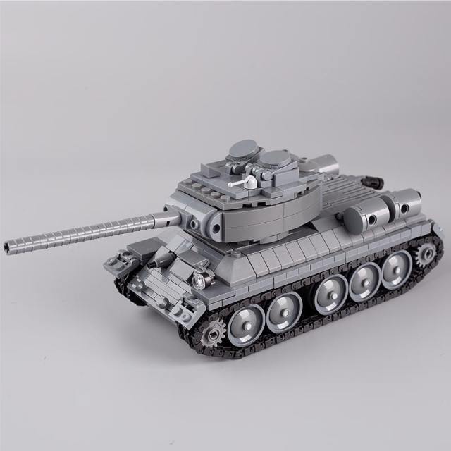 MOC WW2 Soviet T34-85 Medium Tank Building Blocks Sets Military Cars Army Soldiers  Minifigures DIY Bricks Vehicles Model Toys
