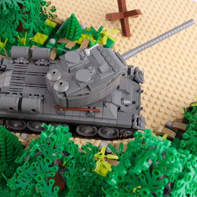 MOC WW2 Soviet T34-85 Medium Tank Building Blocks Sets Military Cars Army Soldiers  Minifigures DIY Bricks Vehicles Model Toys