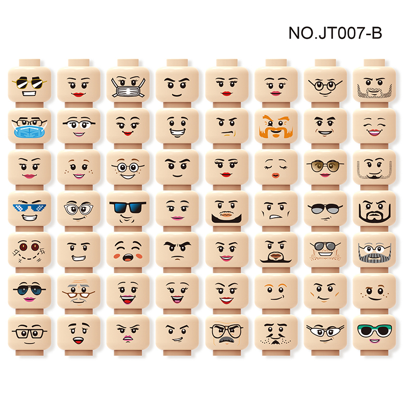 MOC City Minifigures Face Emotion Head Body Parts Building Blocks Soldiers Figures Expression Accessories DIY Bricks Model Toys