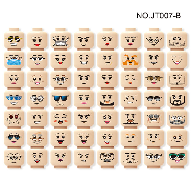 MOC City Minifigures Face Emotion Head Body Parts Building Blocks Soldiers Figures Expression Accessories DIY Bricks Model Toys