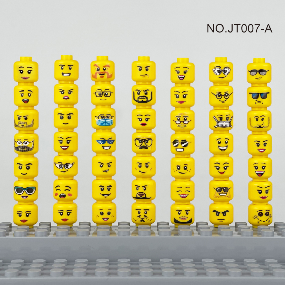MOC City Minifigures Face Emotion Head Body Parts Building Blocks Soldiers Figures Expression Accessories DIY Bricks Model Toys