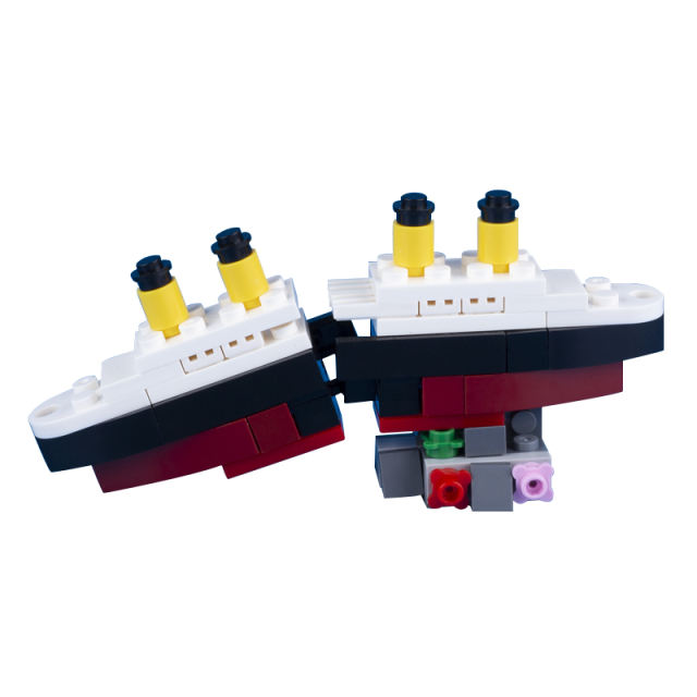 MOC Titanic Building Blocks Submarine Sunken Ship Movie Minifigures Boat Accessories DIY Bricks Model Toys For Children Gifts