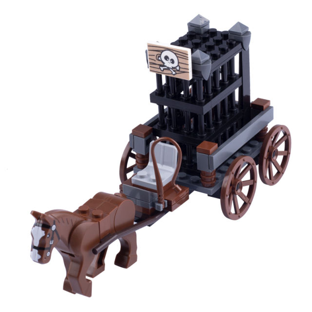 MOC Medieval City Farm Minifigures Carriage Chariot Building Blocks Animals Figures Accessories DIY Scene Bricks Model Toys