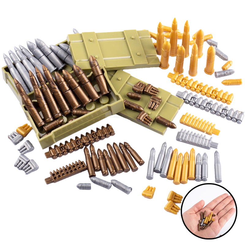 MOC WW2 US Army Soldier Minifigures Cannonball Bullet Building Blocks Germany Military Weapon Accessories Bricks Model Toys