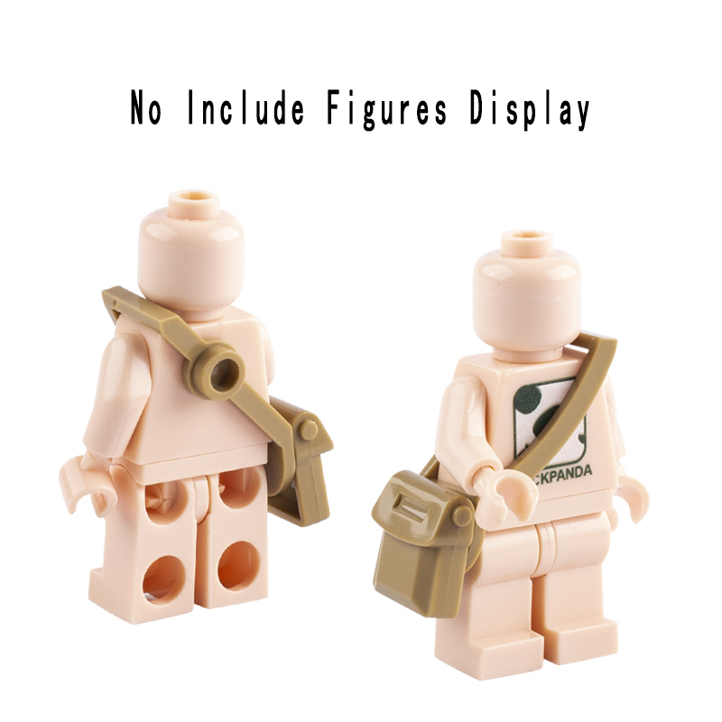 MOC WW2 Military Soldier Minifigures Backpack Building Blocks Army Bag Figures Weapon Accessories Bricks Model Toys For Boys