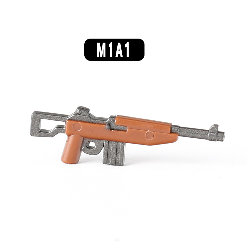MOC WW2 US Army Soldiers Minifigures M1A1 Guns Arms Building Blocks Military Troops Weapon Accessories Bricks Model Toys For Boys