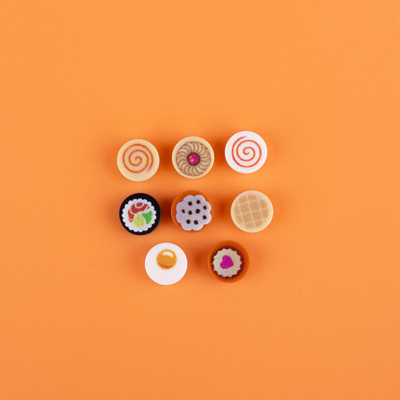 MOC City Food Series Minifigures Cookies Sushi Building Blocks Snack Dessert Pastry Parts Picnic DIY Print Bricks Model Toys