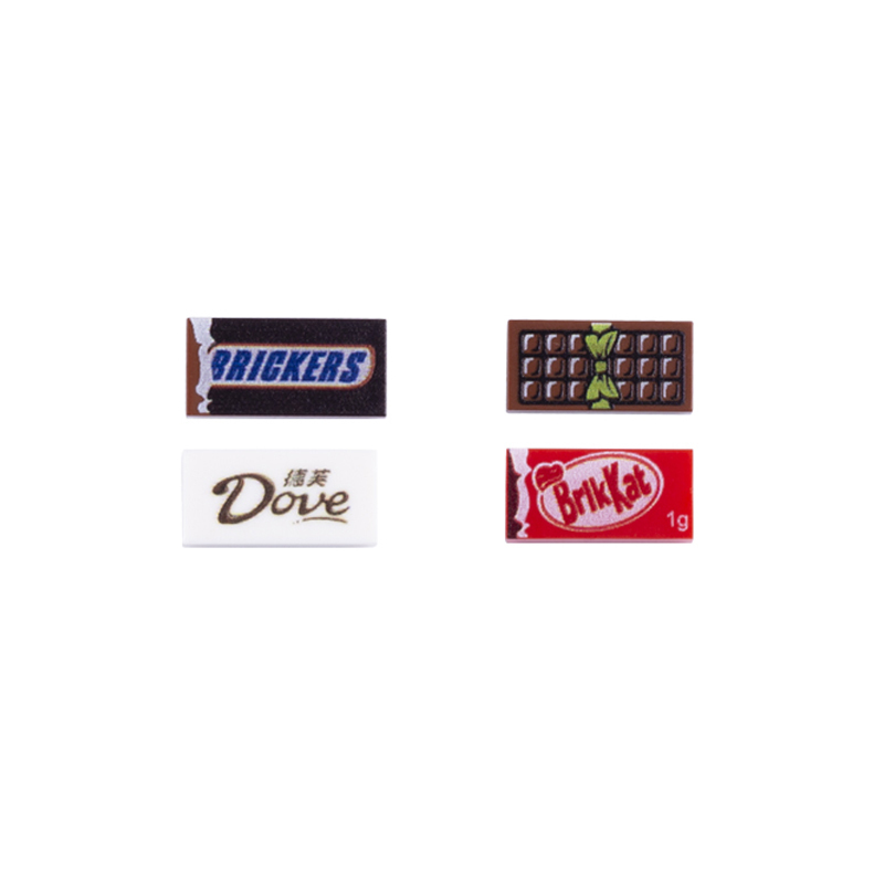 MOC City Food Series Minifigures Chocolate Building Blocks Snack Dessert Pastry Parts Picnic DIY Print Bricks Model Toys For Boys