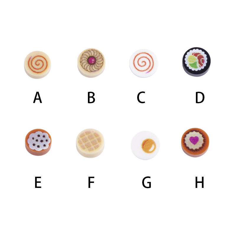 MOC City Food Series Minifigures Cookies Sushi Building Blocks Snack Dessert Pastry Parts Picnic DIY Print Bricks Model Toys