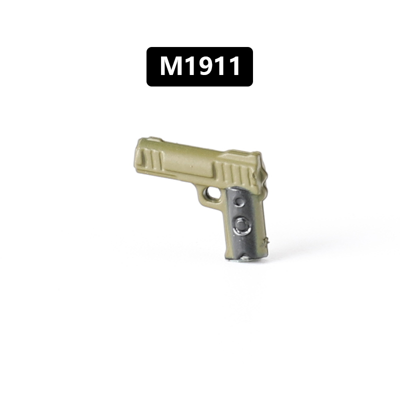 MOC US Army Soldiers Minifigures M1911 Guns Building Blocks Military Figures Arms Troops Weapon Accessories Bricks Model Toys