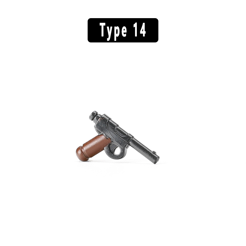 MOC WW2 Japan Army Soldiers Minifigures Type 14 Guns Building Blocks Military Weapon Accessories Bricks Model Toys For Boys