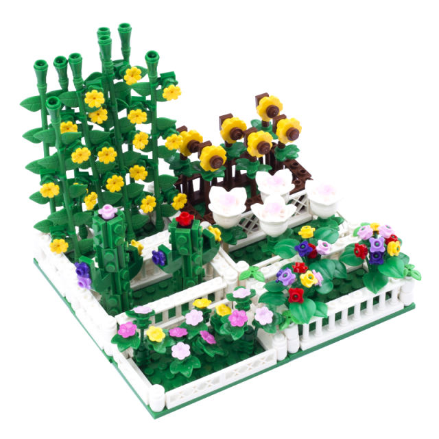 MOC City Plants Minifigures Flower Bed Building Blocks Tulips Sunflower Rose Bouquet DIY Figures Accessories Bricks Model Toys