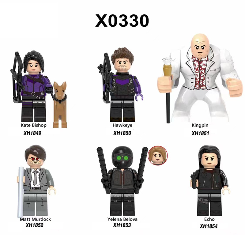 X0330 Marvel Super Heros Series Minifigures Hawkeye Daredevil Building Blocks Echo Avengers Figures MOC Bricks Model Toys Gifts