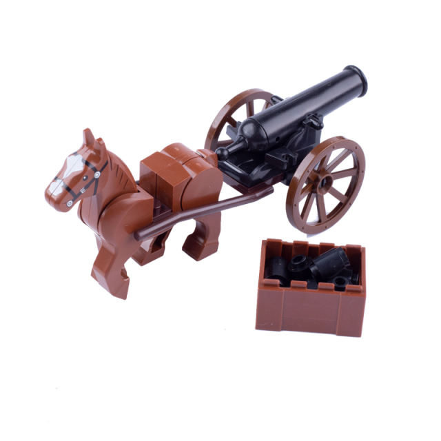 MOC Medieval Soldiers Minifigures Artillery Building Blocks Cannon Qing Dynasty Army Military Weapon Parts Bricks Model Toys