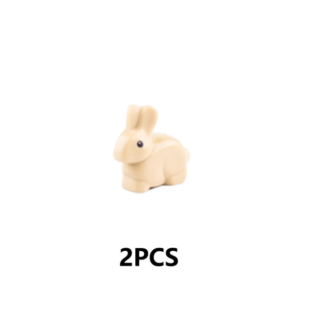 MOC City Animal Series Minifigures Rabbit Building Blocks Zoo DIY Accessories Bricks Modle Toys For Children Compatible 33026