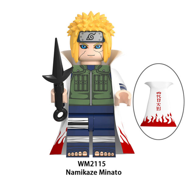 WM6109 Naruto Series Minifigures Kakashi Namikaze Minato Building Blocks Uzumaki Naruto Anime Cartoon Figures MOC Bricks  Toys