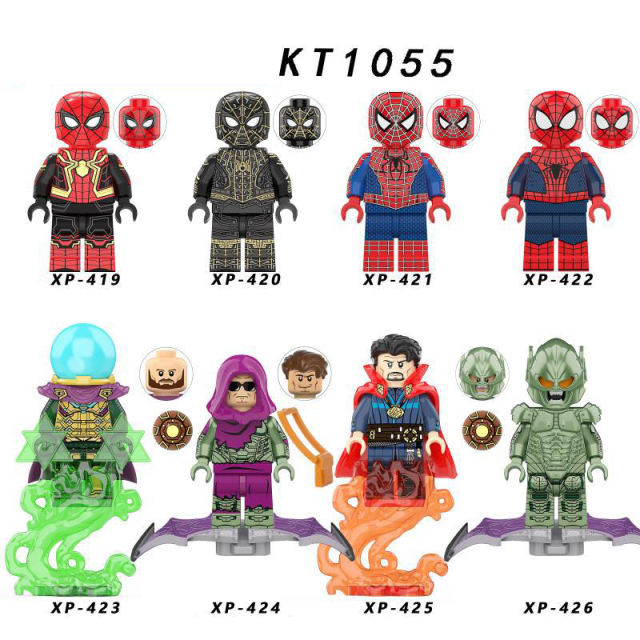 KT1055 Marvel Super Heroes Series Minifigures Spider-Man Building Blocks MOC Avengers League Figures Bricks Model Toys For Boys