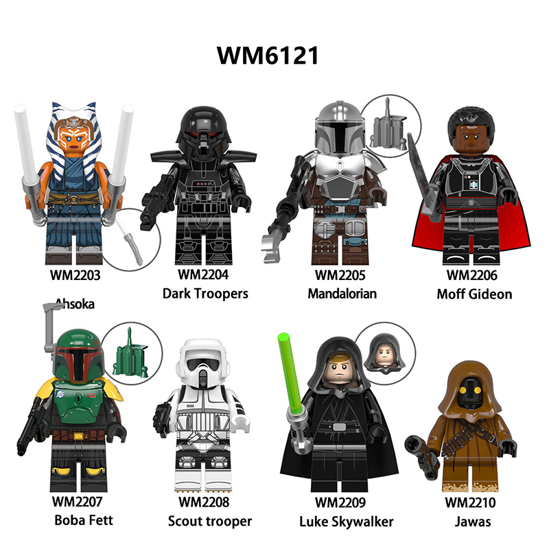 WM6121 Star Wars Series Minifigures Dark Stormtrooper Building Blocks MOC Ahsoka Scout Soldier Figures Bricks Model Toys Gift
