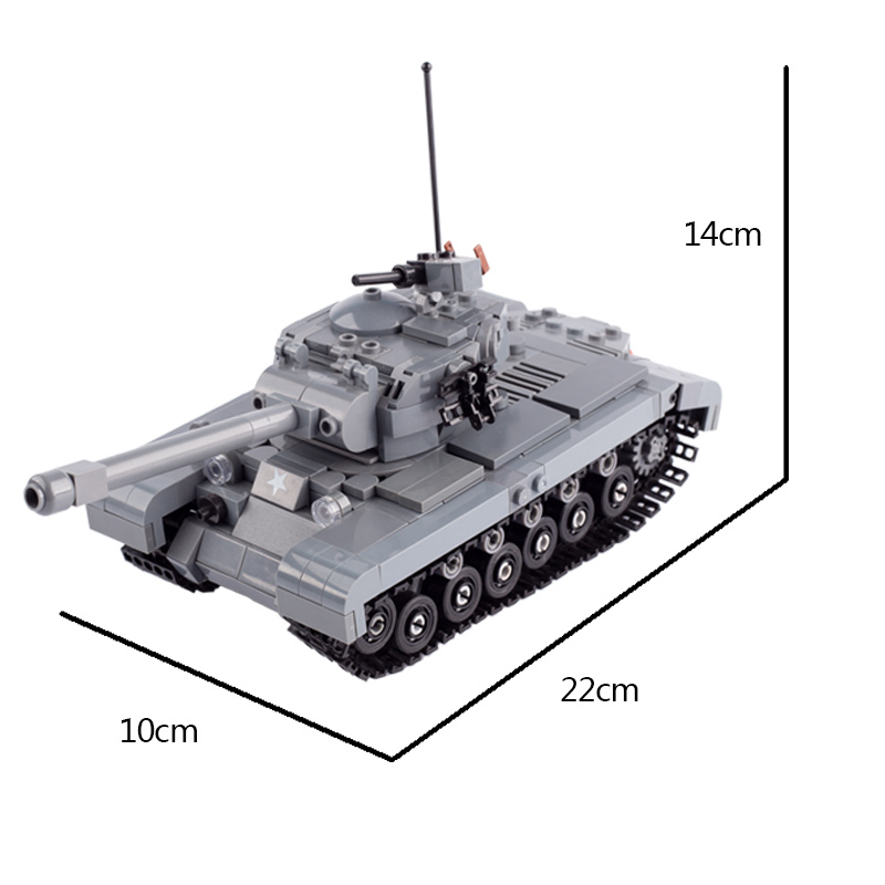MOC WW2 US Soldier Minifigures M26 Pershing Tank Cars Building Blocks Military Army Vehicle Weapon Accessories Bricks Model Toys