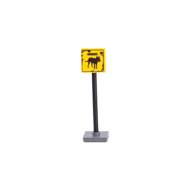 MOC City Road Minifigures Traffic Warning Signs Building Blocks Wild Dog Animals Street Figures Accessories Brick Toys For Kids